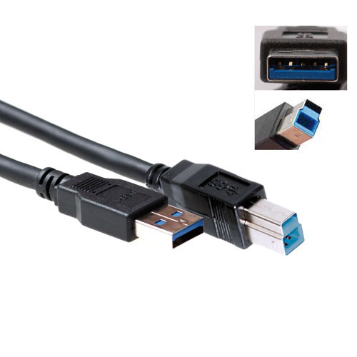 ACT SB0003 USB-kabel USB 3.2 Gen 1 (3.1 Gen 1) 3 m USB A USB B 5 Gbit/sek. Sort