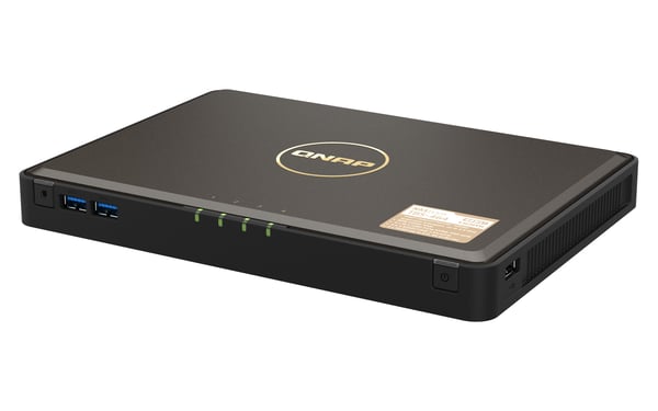 QNAP TBS-464 NAS Skrivbord Intel® Celeron® N5105 8 GB DDR4 0 TB QNAP Turbo System Svart
