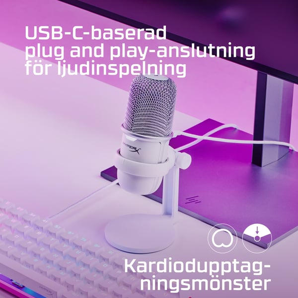HyperX SoloCast – USB-mikrofon (vit)