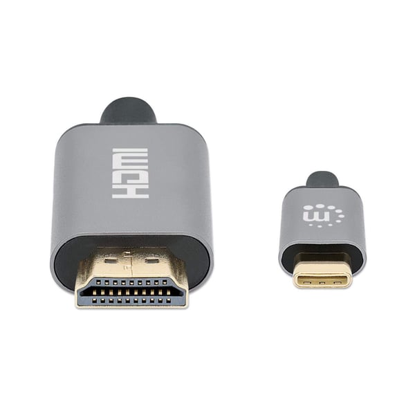 Manhattan 153607 videokaapeli-adapteri 2 m HDMI-tyyppi A (vakio) USB Type-C Musta, Hopea