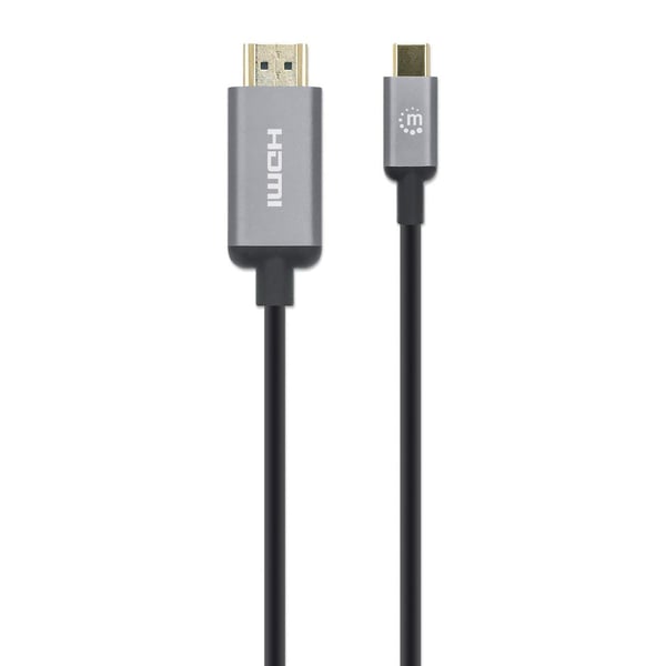 Manhattan 153607 videokaapeli-adapteri 2 m HDMI-tyyppi A (vakio) USB Type-C Musta, Hopea