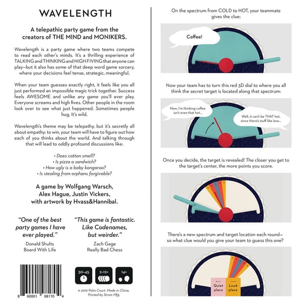 Asmodee WAV01 sällskapsspel Wavelength Brädspel Party