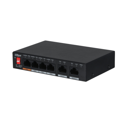 Dahua Technology PFS3006-4ET-60 Ohanterad L2 Fast Ethernet (10/100) Strömförsörjning via Ethernet (PoE) stöd Svart