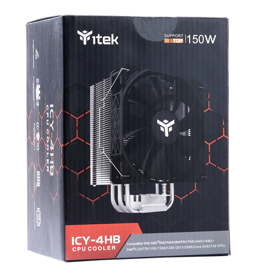 itek ICY-4HB Suoritin Jäähdytin 12 cm Musta
