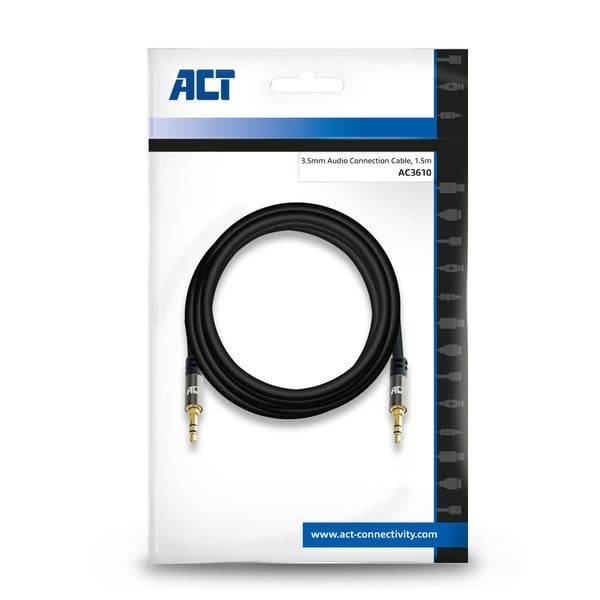 ACT AC3610 ljudkabel 1,5 m 3,5mm Svart