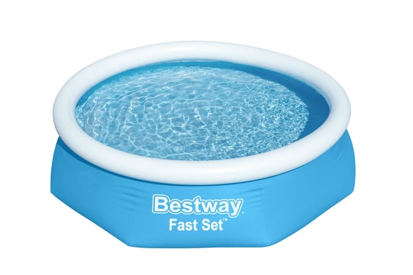 Bestway Fast Set 57450 swimmingpool til over jorden Indrammet/oppustelig pool Rund Blå, Hvid