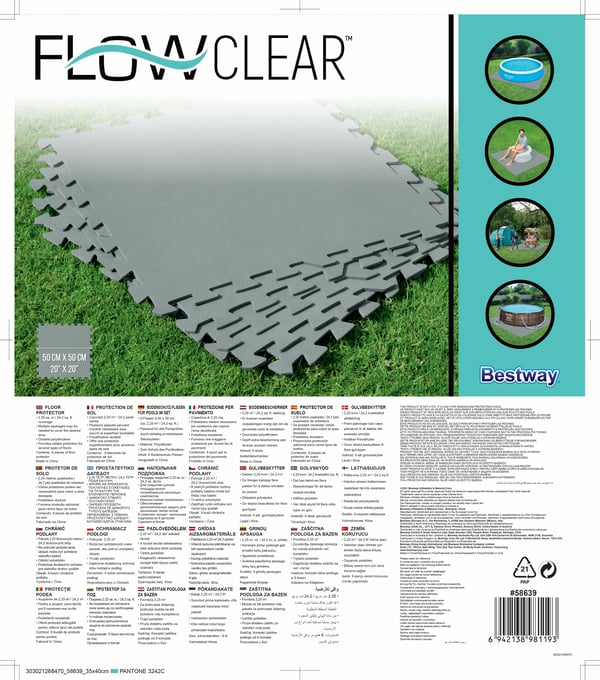 Pusselmatta Bestway 58639 Sammanfogande Golvplatta 9 Delar
