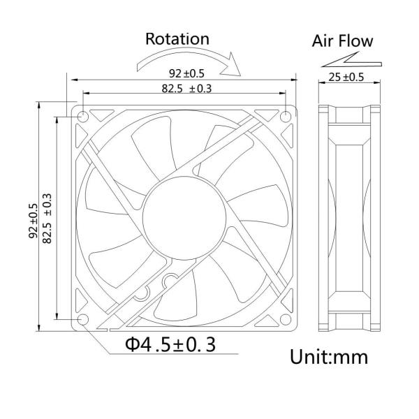 Nilox LKV9225 Computerkølesystem Universel Ventilator Sort