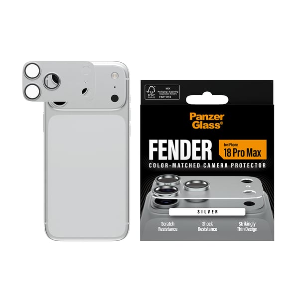 PanzerGlass ® Fender Camera Protector Silver iPhone 2026 Pro Max Kirkas näytönsuoja 1 kpl