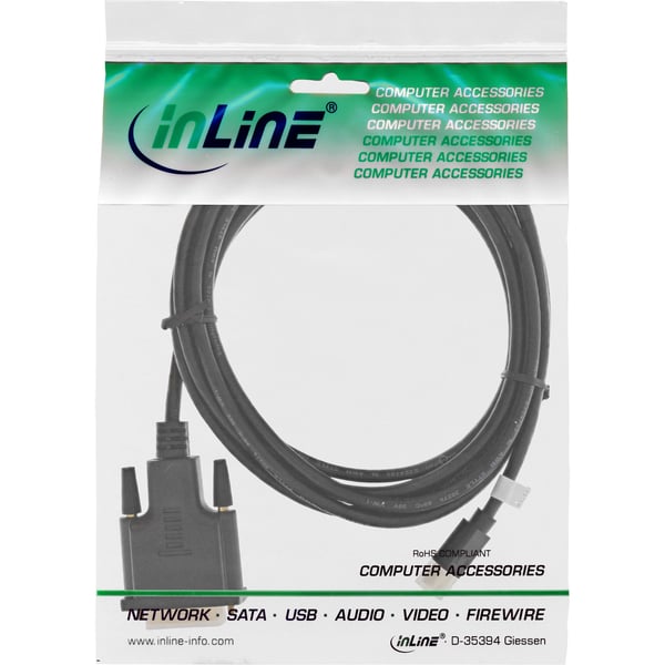 InLine 17226 videokaapeli-adapteri 0,5 m Mini DisplayPort DVI-D Musta