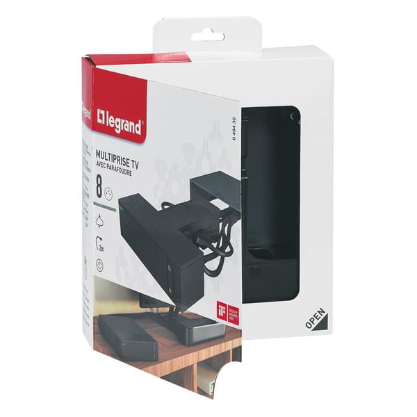 Legrand 049430 jatkojohto 2 m 8 AC-pistorasia(a) Sisätila Musta