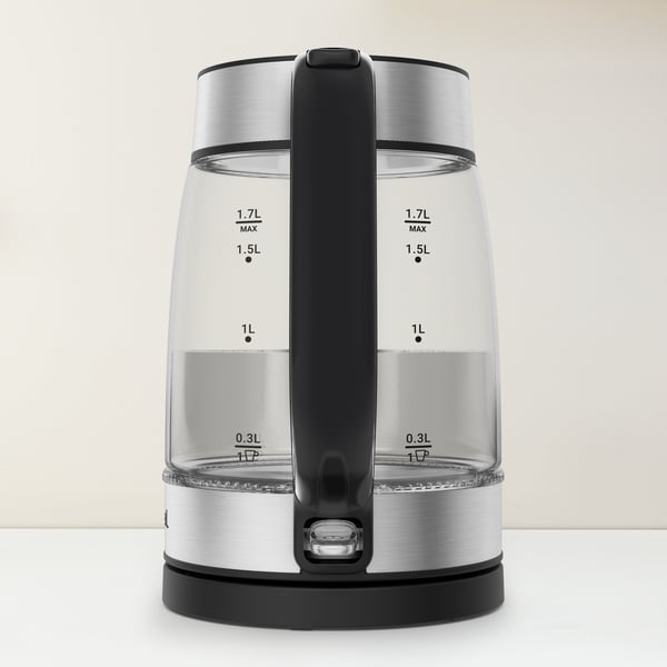 Tefal Glass Kettle KI605830 vattenkokare 1,7 l 2200 W Svart, Silver, Transparent