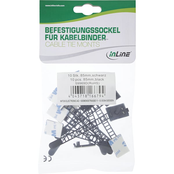 InLine 59969D kabelsamler Sort 10 stk