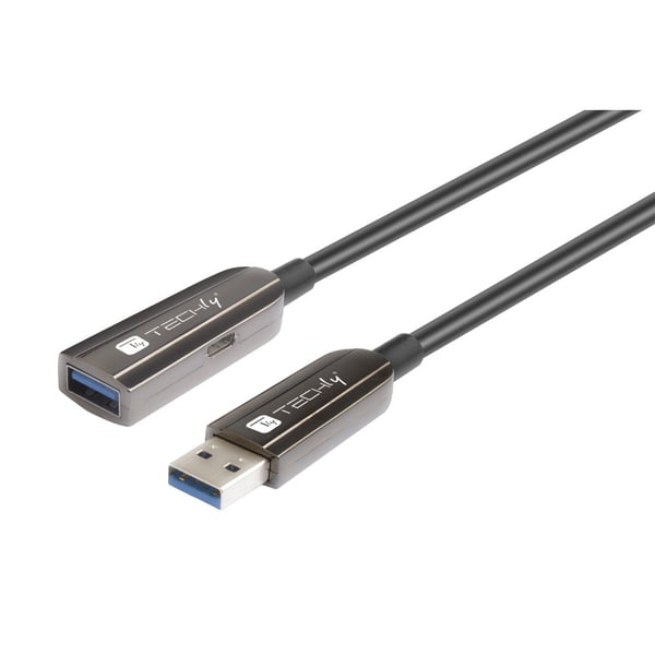 Techly ICOC U3AMF-HY-020 USB-kaapeli USB 3.2 Gen 1 (3.1 Gen 1) 20 m USB A 5 Gbit/s Musta