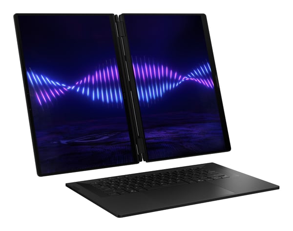 ASUS ROG Zephyrus Duo GX651AX-SR004W Intel Core Ultra 9 386H Hybrid (2-i-1) 40,6 cm (16") Berøringsskærm 3K 64 GB LPDDR5x-SDRAM 2 TB SSD NVIDIA GeForce RTX 5090 Wi-Fi 7 (802.11be) Windows 11 Home Grå QWERTZ Tysk