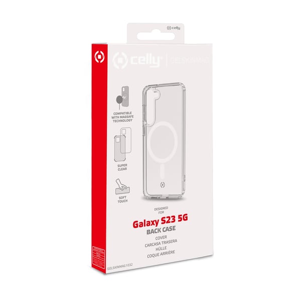Celly GELSKINMAG1032 mobiltelefon etui 15,5 cm (6.1") Cover Transparent, Hvid