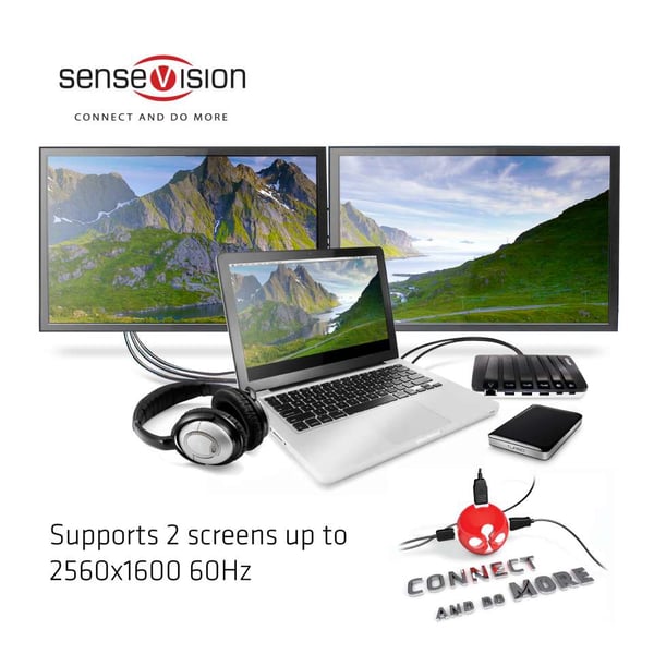 CLUB3D SenseVision USB 3.0 + Dual Mini DisplayPort™ MST Docking Station