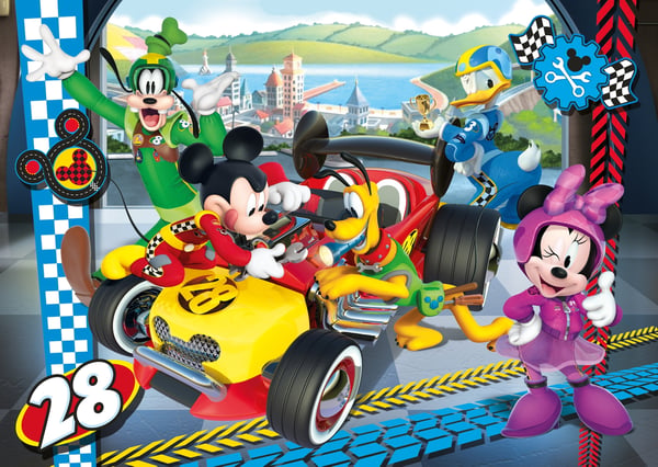 Clementoni Disney Mickey and The Roadster Racers Puslespil 104 stk Tegnefilm