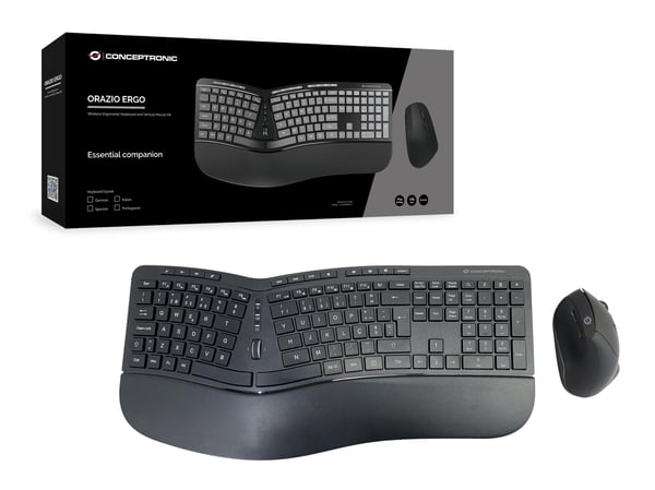 Conceptronic ORAZIO02PT näppäimistö Sisältää hiiren Office Langaton RF QWERTY Portugali Musta