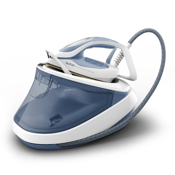 Tefal Pro Express Ultimate II GV9710 1,2 l Durilium Airglide Autoclean Ultra Thin soleplate Blå, Vit
