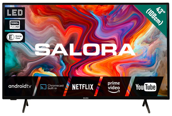 Salora SMART43TV TV-apparat 109,2 cm (43") Full HD Smart-TV Wi-Fi Svart 275 cd/m²