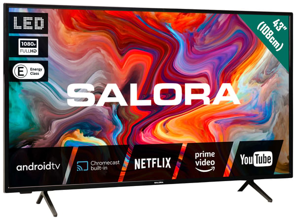 Salora SMART43TV TV-apparat 109,2 cm (43") Full HD Smart-TV Wi-Fi Svart 275 cd/m²