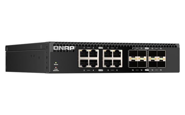QNAP QSW-3216R-8S8T netværksswitch Ikke administreret L2 10G Ethernet (100/1000/10000) Sort