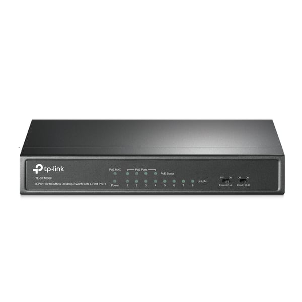 TP-Link TL-SF1008P Hallitsematon Fast Ethernet (10/100) Power over Ethernet -tuki Musta