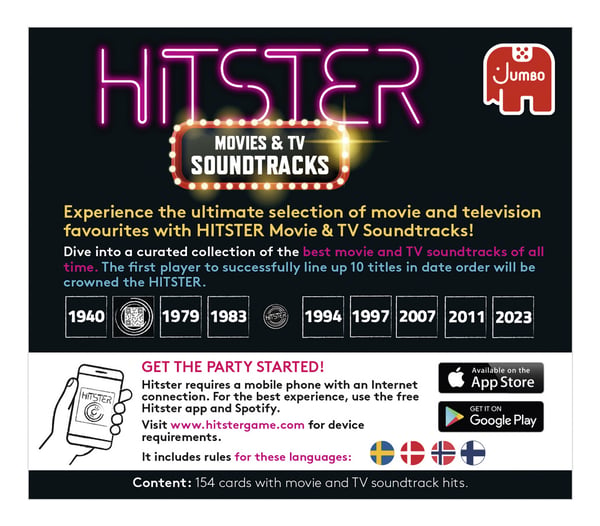 Asmodee Hitster Soundtracks Nordic 10 min. Brætspil Fest