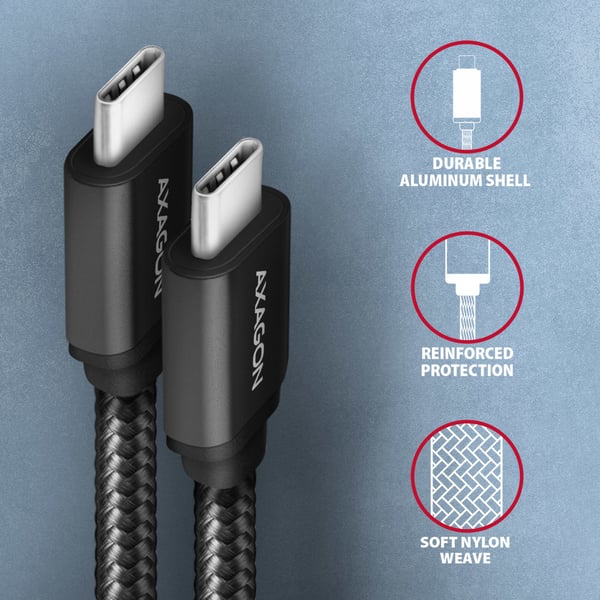 Axagon BUCM3-CM30AB USB-kablar USB 3.2 Gen 1 (3.1 Gen 1) 3 m USB C 5 Gbit/s 60 W Svart