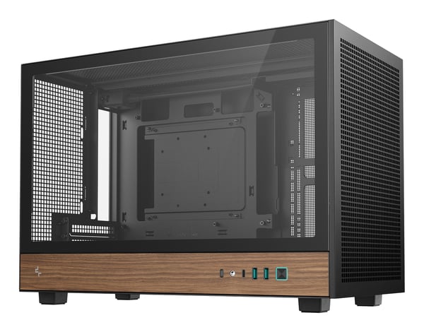 DeepCool CH260 WOOD Micro Tower Svart, Trä