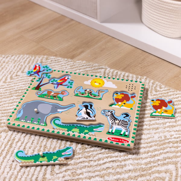 Melissa & Doug MPZ WPZ Zoo Animals Sound Pzl GML Form puslespil 8 stk Dyr