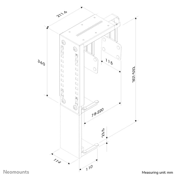 Neomounts CPU-D100BLACK CPU-hållare Bordsmonterad CPU-hållare Svart
