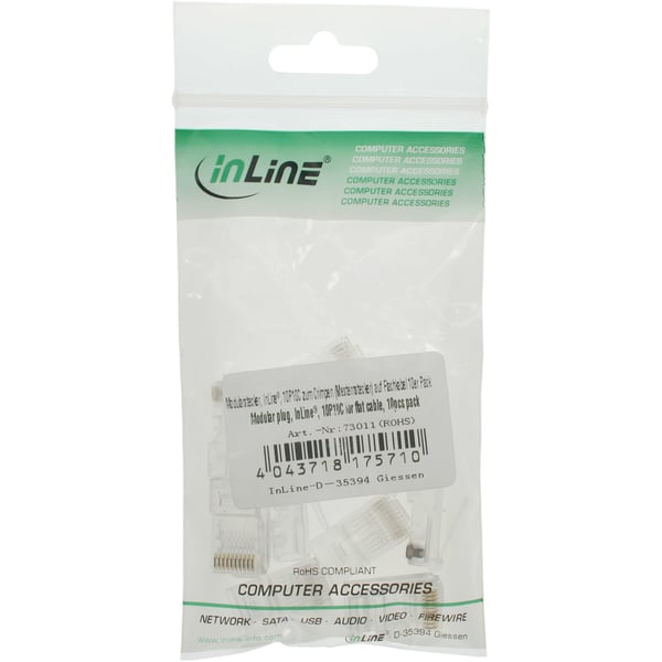 InLine 73011 kabelsamler RJ-45 Transparent, Hvid