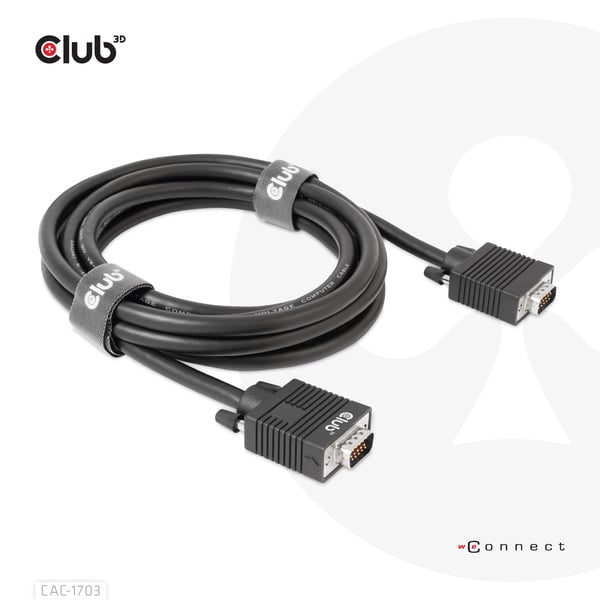 CLUB3D CAC-1703 VGA kabel 3 m VGA (D-Sub) Sort