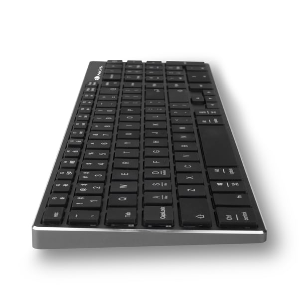 NGS FORTUNE-BT, QWERTY, ES näppäimistö Universaali Bluetooth Espanja Musta, Hopea