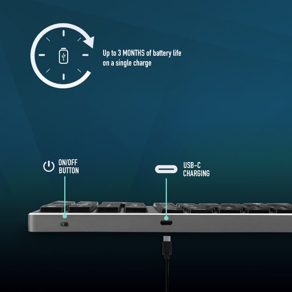 NGS FORTUNE-BT, QWERTY, ES näppäimistö Universaali Bluetooth Espanja Musta, Hopea