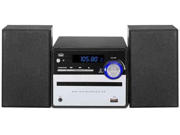 Trevi HCX 10F6 Home audio mini system 20 W Sort, Sølv