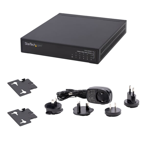 StarTech.com DS52000 netværksswitch Ikke administreret 2.5G Ethernet (100/1000/2500) Sort