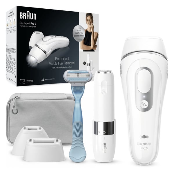 Braun Silk-expert Pro IPL PL3129 Intensivt pulserat ljus (IPL) Silver, Vit Braun Silk-expert Pro IPL PL3129 Intensivt pulserat ljus (IPL) Silver, Vit