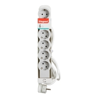 Legrand 694565 stikdåse 3 m 6 AC stikkontakt(er) Indendørs Grå, Hvid
