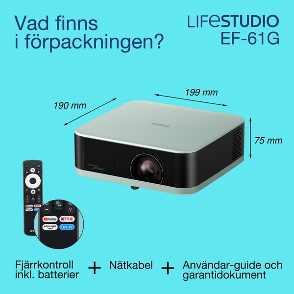 Epson Home Cinema Lifestudio Pop — EF-61G isgrön