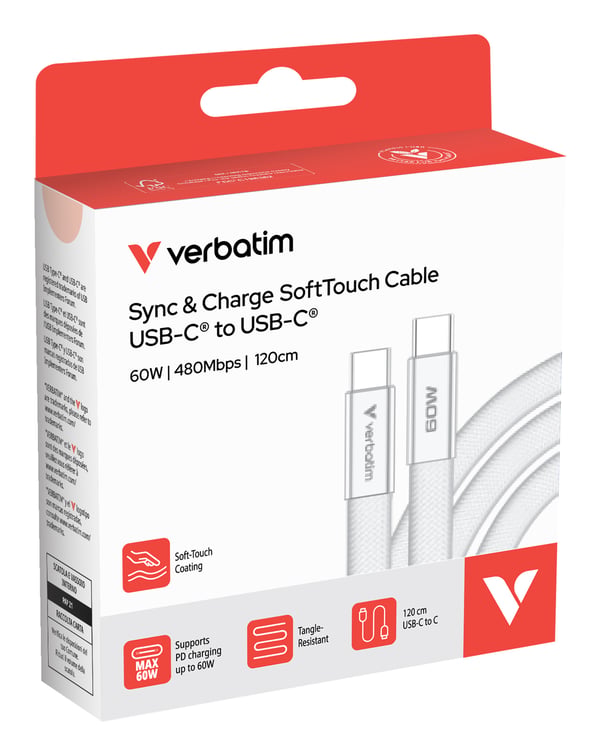 Verbatim 30274 USB-kabel USB 2.0 1,2 m USB C 0,48 Gbit/sek. 60 W Hvid