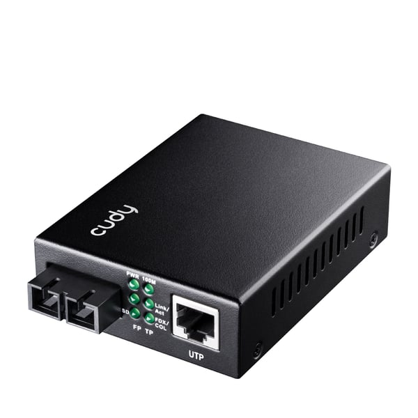 Cudy MC100MA-2 verkon mediamuunnin 1000 Mbit/s 1310 nm Monitila Musta