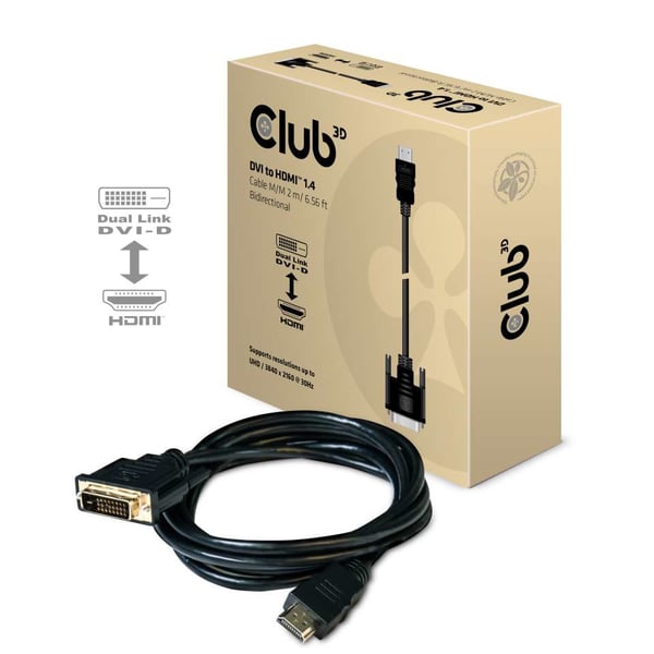 Club 3D CAC-1210 - Adapterkabel - Dual Link - DVI-D hane till HDMI hane