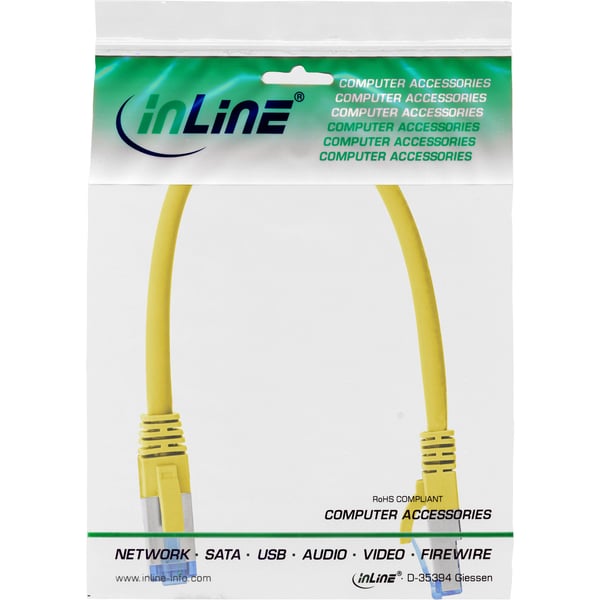 InLine 76821Y netværkskabel Gul 0,25 m Cat6a S/FTP (S-STP)