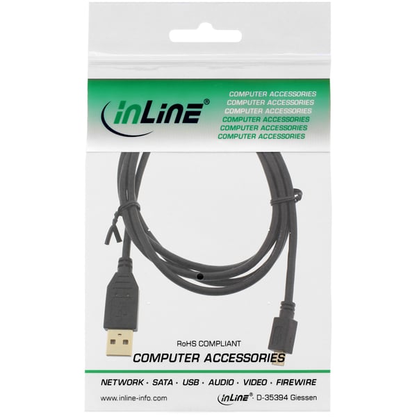 InLine 31715P USB-kabel 1,5 m USB A Micro-USB B Sort