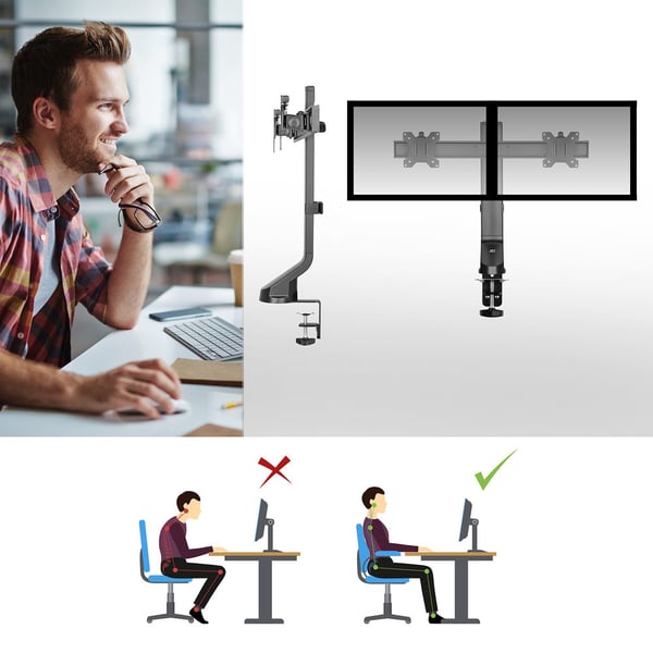 ACT AC8322 fäste och ställ till bildskärm 68,6 cm (27") Bord Svart
