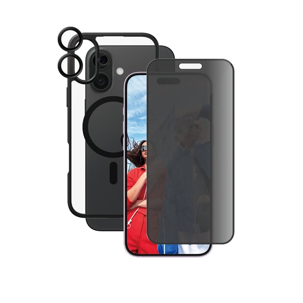 PanzerGlass ® | CARE by ® Flagship 3-in-1 Privacy Bundle iPhone 16 Plus mobiltelefonfodral Mobilskal Transparent