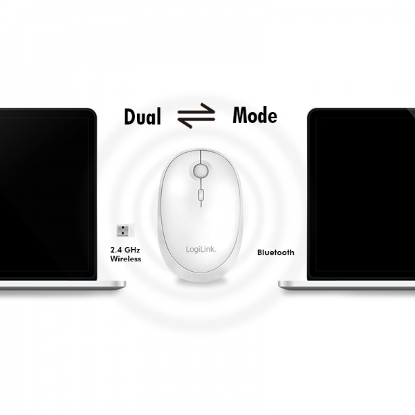 LogiLink ID0205 datormöss Kontor Ambidextrous Trådlös RF + Bluetooth 1600 DPI
